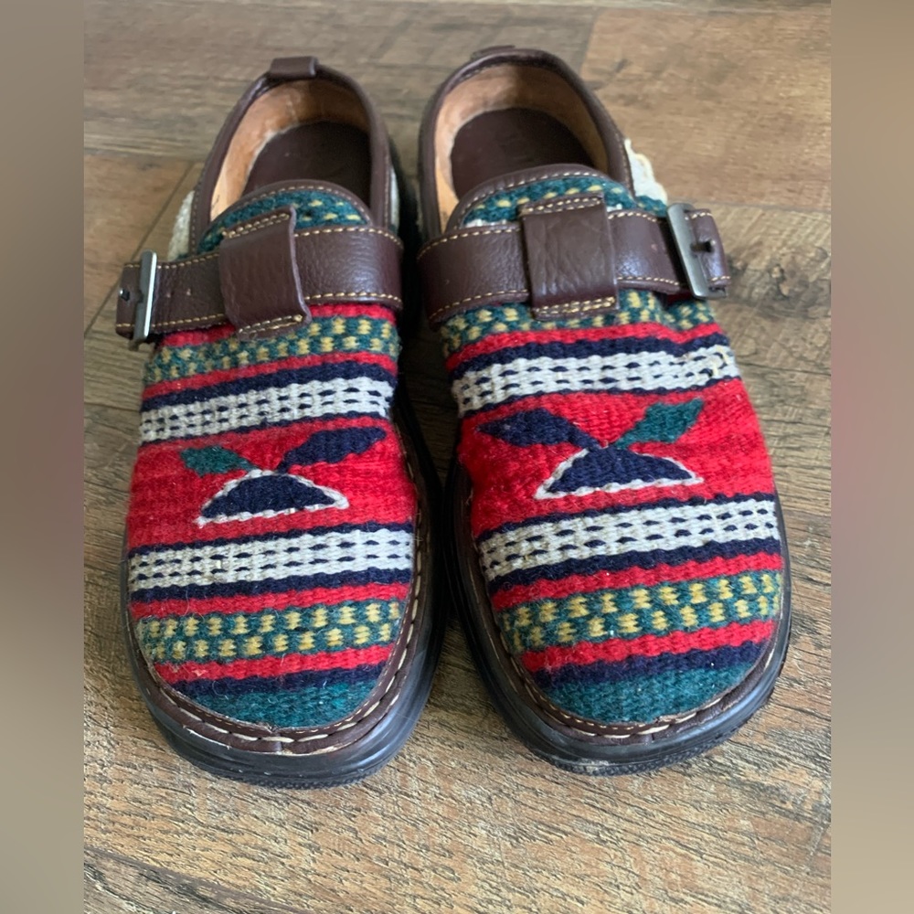 Womens Born southwestern Aztec wool clogs